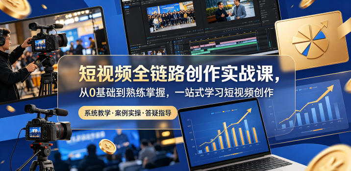 短视频全链路创作实战课，从0基础到熟练掌握，一站式学习短视频创作-酉宸轻创社
