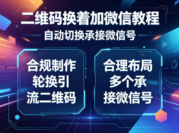 二维码换着加微信教程，自动切换承接微信号，合规制作轮换引流二维码，合理布局多个承接微信号-酉宸轻创社