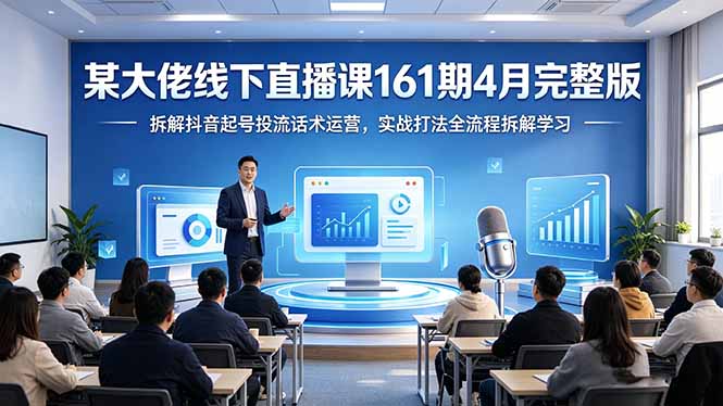 某大佬线下直播课161期4月完整版，拆解抖音起号投流话术运营，实战打法全流程拆解学习-酉宸轻创社
