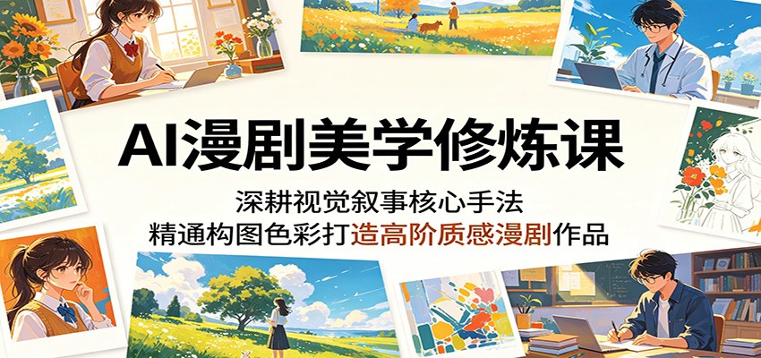 AI漫剧美学修炼课：深耕视觉叙事核心手法，精通构图色彩打造高阶质感漫剧作品-酉宸轻创社