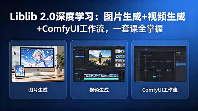 Liblib 2.0深度学习：图片生成+视频生成+ComfyUI工作流，一套课全掌握-酉宸轻创社