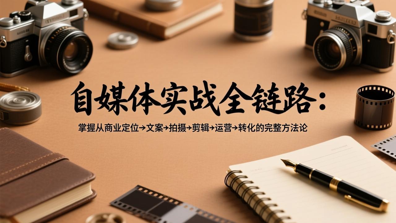 自媒体实战全链路：掌握从商业定位→文案→拍摄→剪辑→运营→转化的完整方法论-酉宸轻创社