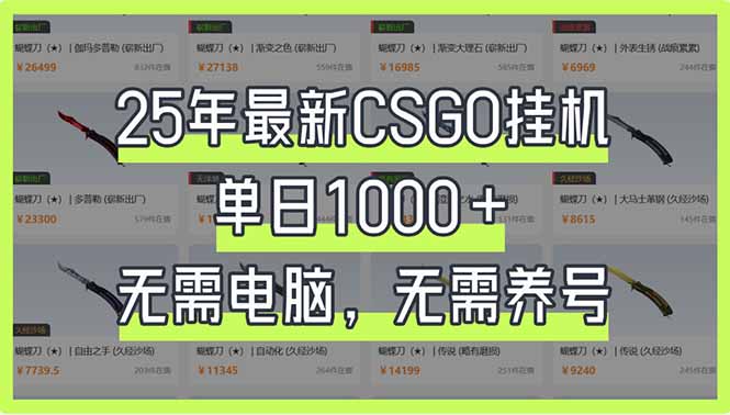 （14178期）25年最新CSGO挂机系统，单日1000+，无需电脑，无需养号，0基础可上手-酉宸轻创社