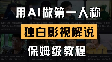 用AI做第一人称独白影视解说，手把手教学，保姆级教程-酉宸轻创社