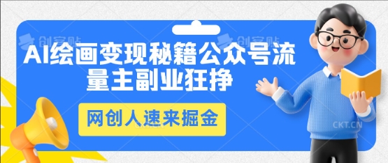 AI绘画变现秘籍：公众号流量主副业狂挣，网创人速来掘金-酉宸轻创社