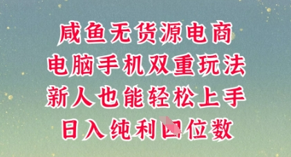 咸鱼无货源电商，多种运营方式，带你从零到一拿结果，可做代运营，也可软件一键发布【揭秘】-酉宸轻创社