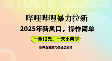哔哩哔哩暴力拉新：2025年新风口，一单12元，一天数张(附开白渠道和保姆级教程)-酉宸轻创社