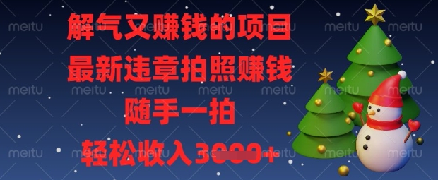 解气又挣钱的项目,最新违章拍照挣钱,随手一拍,轻松收入数张【揭秘】-酉宸轻创社